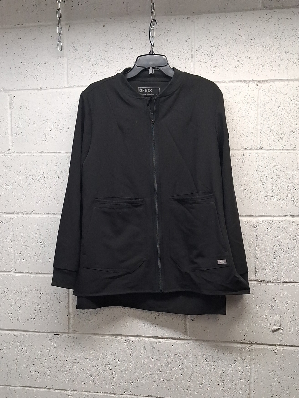 FIGS Women's Black Zip-Front Jacket